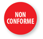 Rouleau d'étiquettes d'inspection repositionnables  - "Non Conforme"  - 125 mm