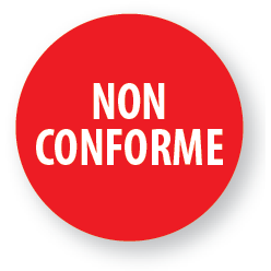 Rouleau d'étiquettes d'inspection repositionnables  - "Non Conforme"  - 40 mm