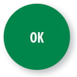 Rouleau d'étiquettes de contrôle "OK" - Ø40 mm - Lot de 500 ex