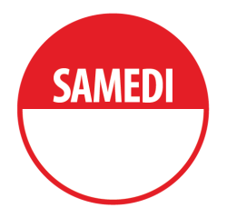 Rouleau d'étiquettes de contrôle - "Samedi" avec zone de texte