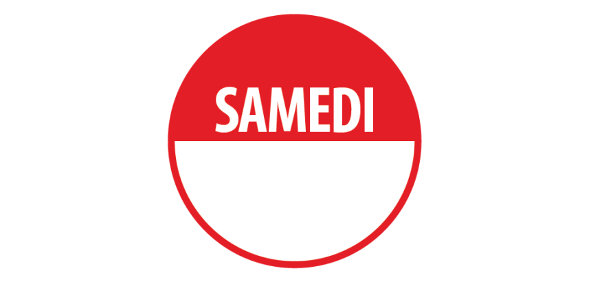 Rouleau d'étiquettes de contrôle - "Samedi" avec zone de texte