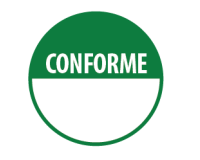 Rouleau d'étiquettes de contrôle - "Conforme" avec zone de texte  - 125 mm