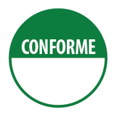 Rouleau d'étiquettes de contrôle - "Conforme" avec zone de texte  - 125 mm