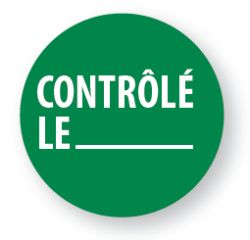 Rouleau d'étiquettes de controle - Contrôlé le avec Zone texte