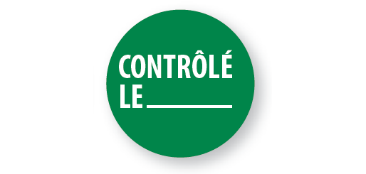 Rouleau d'étiquettes de controle - Contrôlé le avec Zone texte