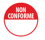 Rouleau de pastilles adhésives -Non Conforme + zone texte -500 ex  - 40 mm