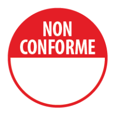 Rouleau de pastilles adhésives -Non Conforme + zone texte -500 ex  - 40 mm