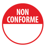 Rouleau de pastilles adhésives -Non Conforme + zone texte -500 ex  - 125 mm