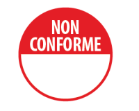 Rouleau de pastilles adhésives -Non Conforme + zone texte -500 ex  - 125 mm