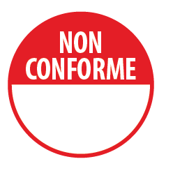 Rouleau de pastilles adhésives -Non Conforme + zone texte -500 ex  - 125 mm