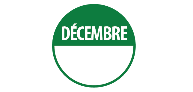 Pastilles d'inventaire "Décembre" Repositionnables - Lot de 500 ex