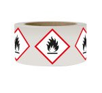 Rouleau de Pictos CLP - Matières inflammables - GHS02 - 250 ex