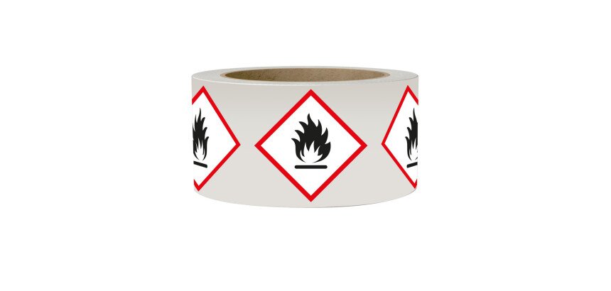 Rouleau de Pictos CLP - Matières inflammables - GHS02 - 250 ex