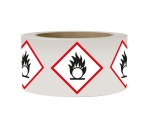 Rouleau de Pictos CLP - Matières comburantes - GHS03 - 250 ex