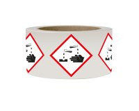 Rouleau de Pictos CLP - Matières corrosives - GHS05 - ISO 7010