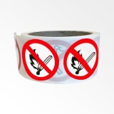 Rouleau de pictos Flammes nues interdites - P003 - ISO 7010 - 250 ex  - 25 mm