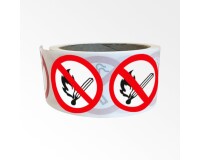 Rouleau de pictos Flammes nues interdites - P003 - ISO 7010 - 250 ex