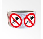 Rouleau de pictos - Interdiction d'éteindre avec eau - 250 ex  - 25 mm