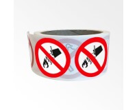 Rouleau de pictos - Interdiction d'éteindre avec eau - 250 ex  - 25 mm