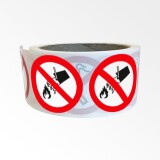 Rouleau de pictos - Interdiction d'éteindre avec eau - 250 ex