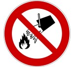 Rouleau de pictos - Interdiction d'éteindre avec eau - 250 ex  - 50 mm