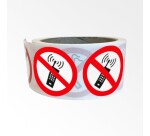 Rouleau de pictos - Interdiction tel. mobile - 250 ex - ISO 7010  - 25 mm