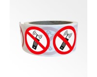 Rouleau de pictos - Interdiction tel. mobile - 250 ex - ISO 7010  - 25 mm