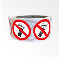 Rouleau de pictos - Interdiction tel. mobile - 250 ex - ISO 7010