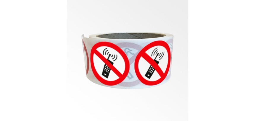 Rouleau de pictos - Interdiction tel. mobile - 250 ex - ISO 7010  - 100 mm