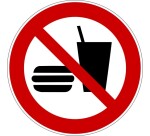 Rouleau de pictos - Interdiction manger/boire - 250 ex  - 25 mm