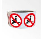 Rouleau de pictos - Interdiction de s'asseoir - 250 ex  - 25 mm