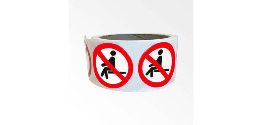 Rouleau de pictos - Interdiction de s'asseoir - 250 ex  - 25 mm