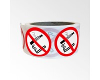 Rouleau de pictos - Interdiction fumer vapoter - P002 - ISO 7010  - 25 mm