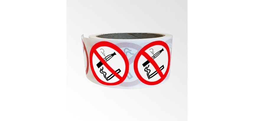 Rouleau de pictos - Interdiction fumer vapoter - P002 - ISO 7010  - 50 mm