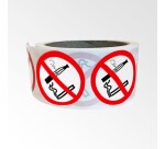Rouleau de pictos - Interdiction fumer vapoter - P002 - ISO 7010  - 100 mm