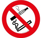 Rouleau de pictos - Interdiction fumer vapoter - P002 - ISO 7010  - 50 mm