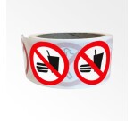 Rouleau de pictos - Interdiction manger/boire - 250 ex  - 50 mm