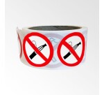 Rouleau de pictos - Interdiction de vapoter - P002 - ISO 7010  - 50 mm