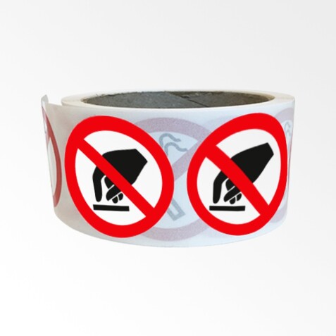 Rouleau de pictos Interdiction de toucher - P010- ISO 7010 - 250 ex  - 25 mm