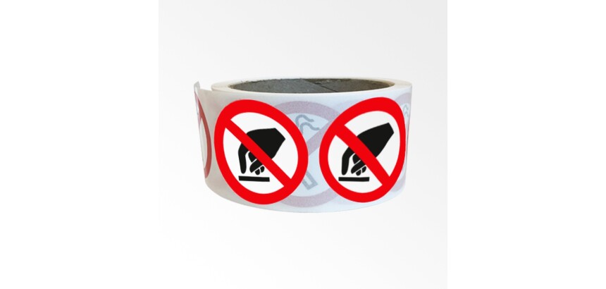 Rouleau de pictos Interdiction de toucher - P010- ISO 7010 - 250 ex  - 50 mm