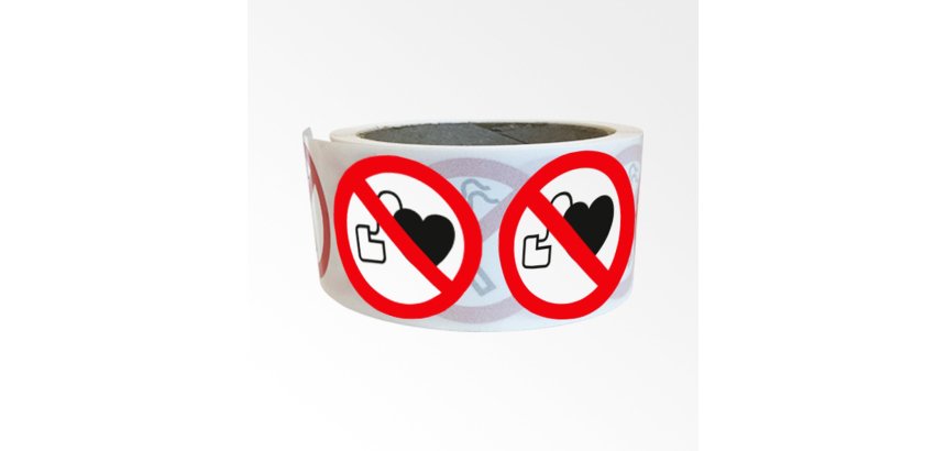 Rouleau d'adhésif - Interdit stimulateur cardiaque P007- 250 ex  - 25 mm