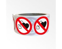 Rouleau d'adhésif - Interdit stimulateur cardiaque P007- 250 ex