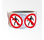 Rouleau pictos - Interdit aux piétons - P004 - ISO 7010 - 250 ex  - 25 mm