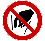 Rouleau de pictos Ne pas mettre les mains - ISO 7010 - 250 ex  - 50 mm