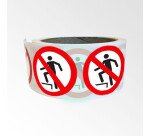 Rouleau de pictos - Interdiction de marcher - ISO 7010 - 250 ex  - 50 mm