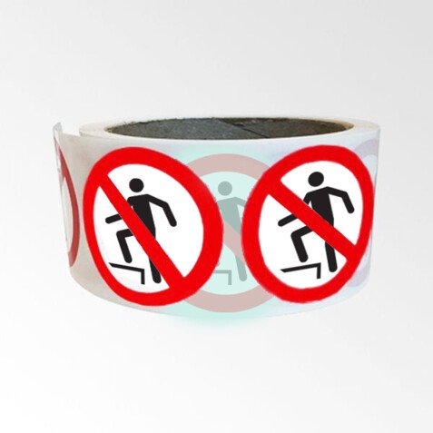 Rouleau de pictos - Interdiction de marcher - ISO 7010 - 250 ex