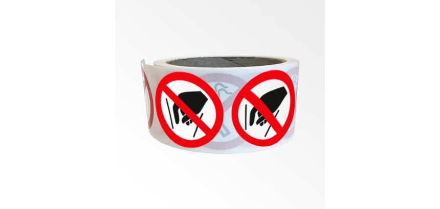 Rouleau de pictos Ne pas mettre les mains - ISO 7010 - 250 ex  - 25 mm