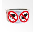 Rouleau de pictos Ne pas mettre les mains - ISO 7010 - 250 ex  - 100 mm