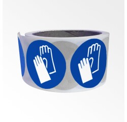 Rouleau de pictos - Gants de protection obligatoires - M009  - 25 mm