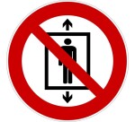 Rouleau de pictos - Ne pas utiliser l'ascenseur - 250 ex  - 25 mm